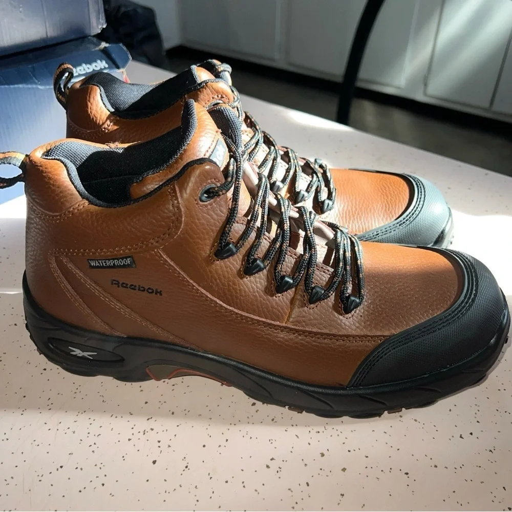 Reebok RB4444 Tiahawk Mens Brown Waterproof Comp Toe Work Boots Size 12W